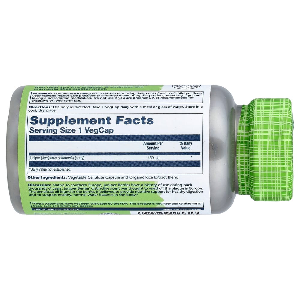 Solaray True Herbs Juniper 450mg Veggie Capsules 100 Count