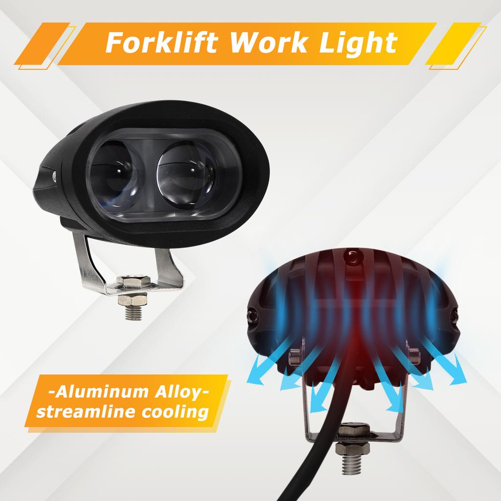 Lumină de avertizare universală LED impermeabilă pentru stivuitor stivuitor la fața locului Lampă de marșarier pentru siguranță pentru depozitul pietonal albastru Camion reglabil 12V-80V E9