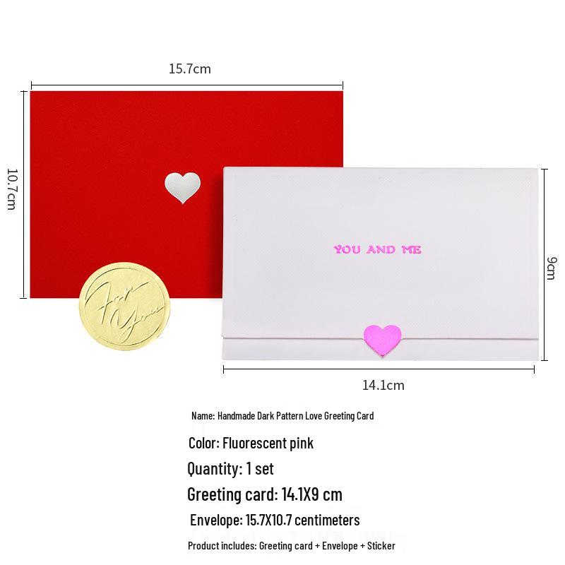 Handmade Hidden Pattern Greeting Card with Envelope for Holidays, Birthdays, Thank You Occasions, and Business Events.