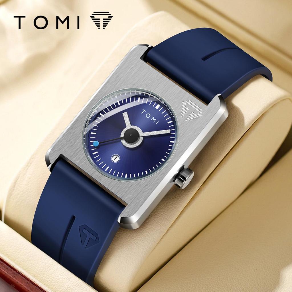 TOMI Square Calendar Watch - Korean Style Student Strap Watch