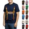 Men's Casual Printed Neck Short Sleeve T-Shirt, Lightweight and Breathable