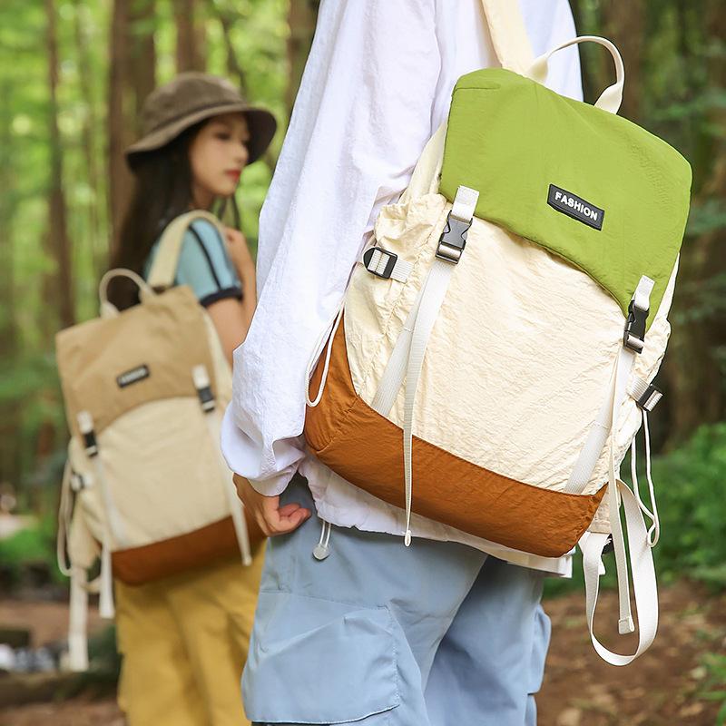 New Versatile College Student School Bag Lightweight Nylon Casual Backpack Travel Backpack
