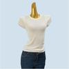 Six Wool Soft Glutinous Knitting Bottoming Shirt for Women Spring and Autumn Elegant Silm Slim Looking Short Sleeve Round Neck Pullover Top Length