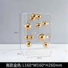 Modern Abstract Transparent Acrylic Cube Sculpture Bright Gold Stainless Steel Ball Transparent Square Box Aesthetic Decoration