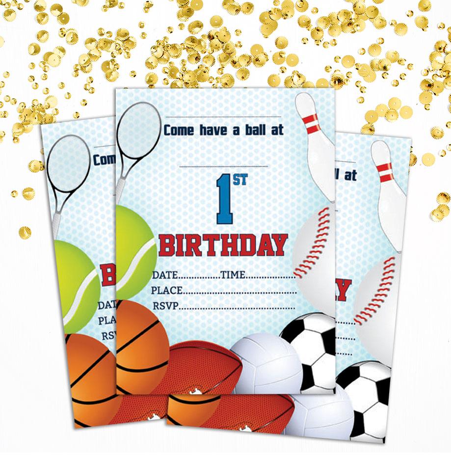 Darling Souvenir Blue Birthday Invitation Card 28 Pcs Fill or Write In Blank Invites Printable Party Supplies 5 X 7 Inches