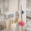 Wall Mounted Brush Broom Hanger Plastic Broomstick Hanger Practical Mop Organizer Holder  Bathroom