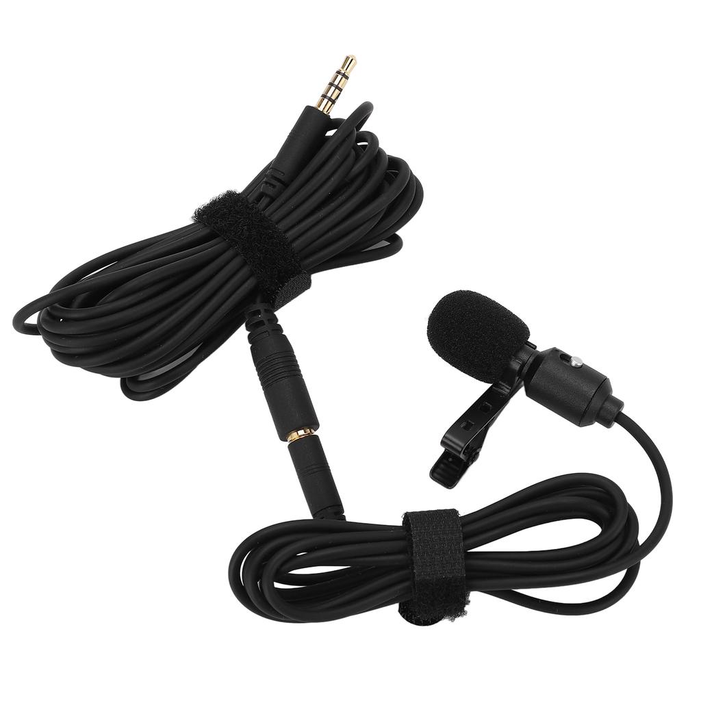 Professional Lavalier Lapel Microphone Cardioid Clip On Lapel Mic for Camera Phone Live Broadcast