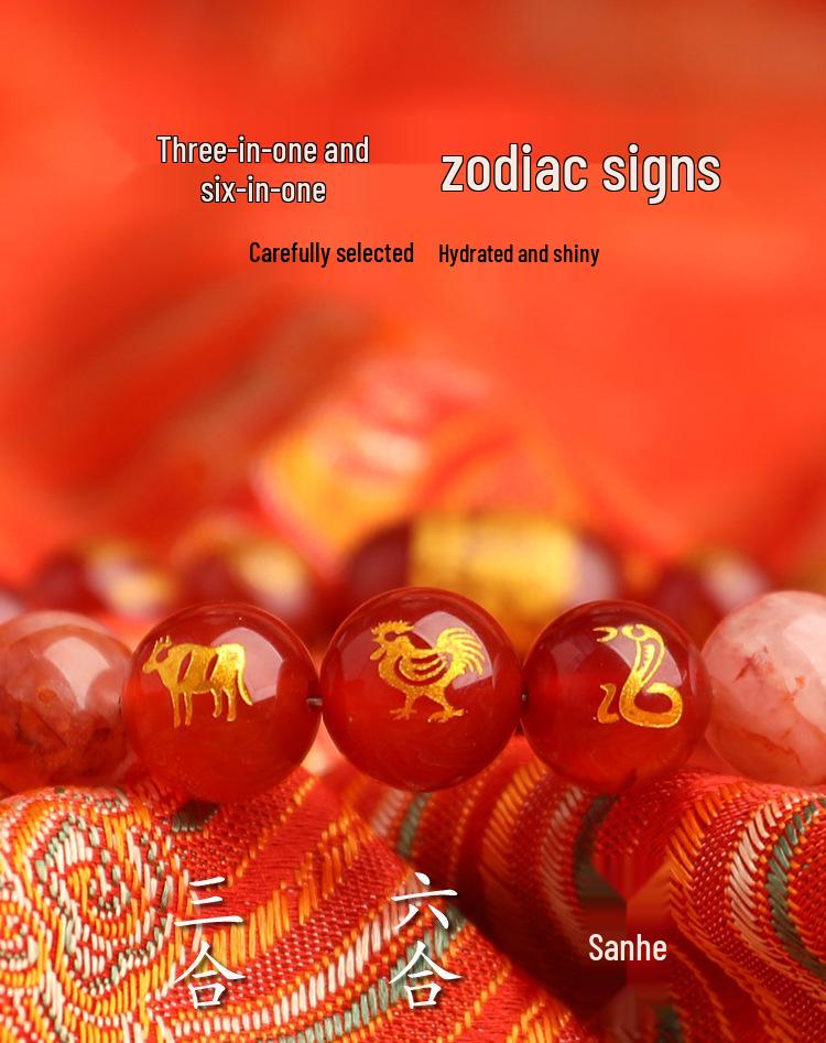 2025 Year of the Snake Crystal Cinnabar Bracelet - Tai Sui, Wealth God & Heart Sutra Charm for Men and Women