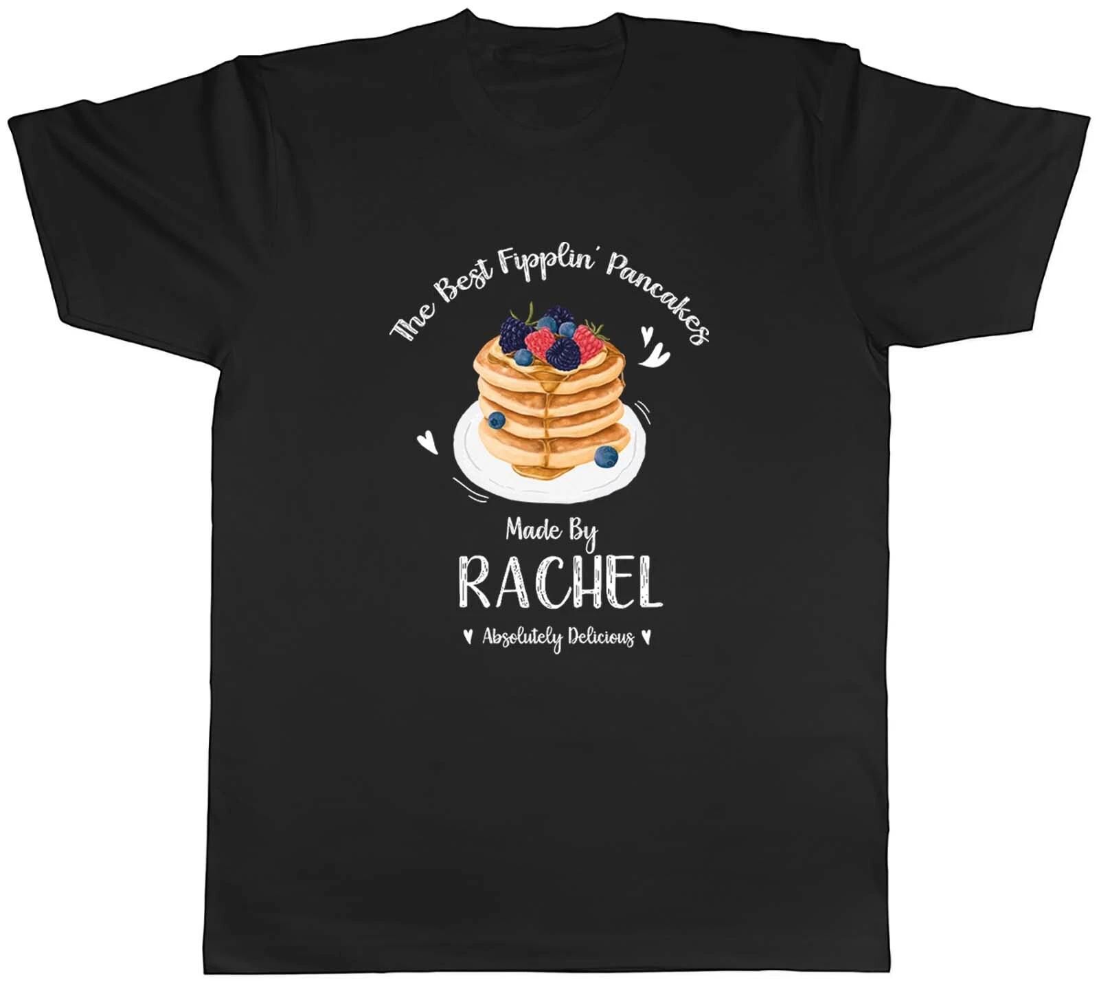 Personalised Pancake Day T-Shirt Mens Best Pancakes Made By Name Unisex Tee Gift XS