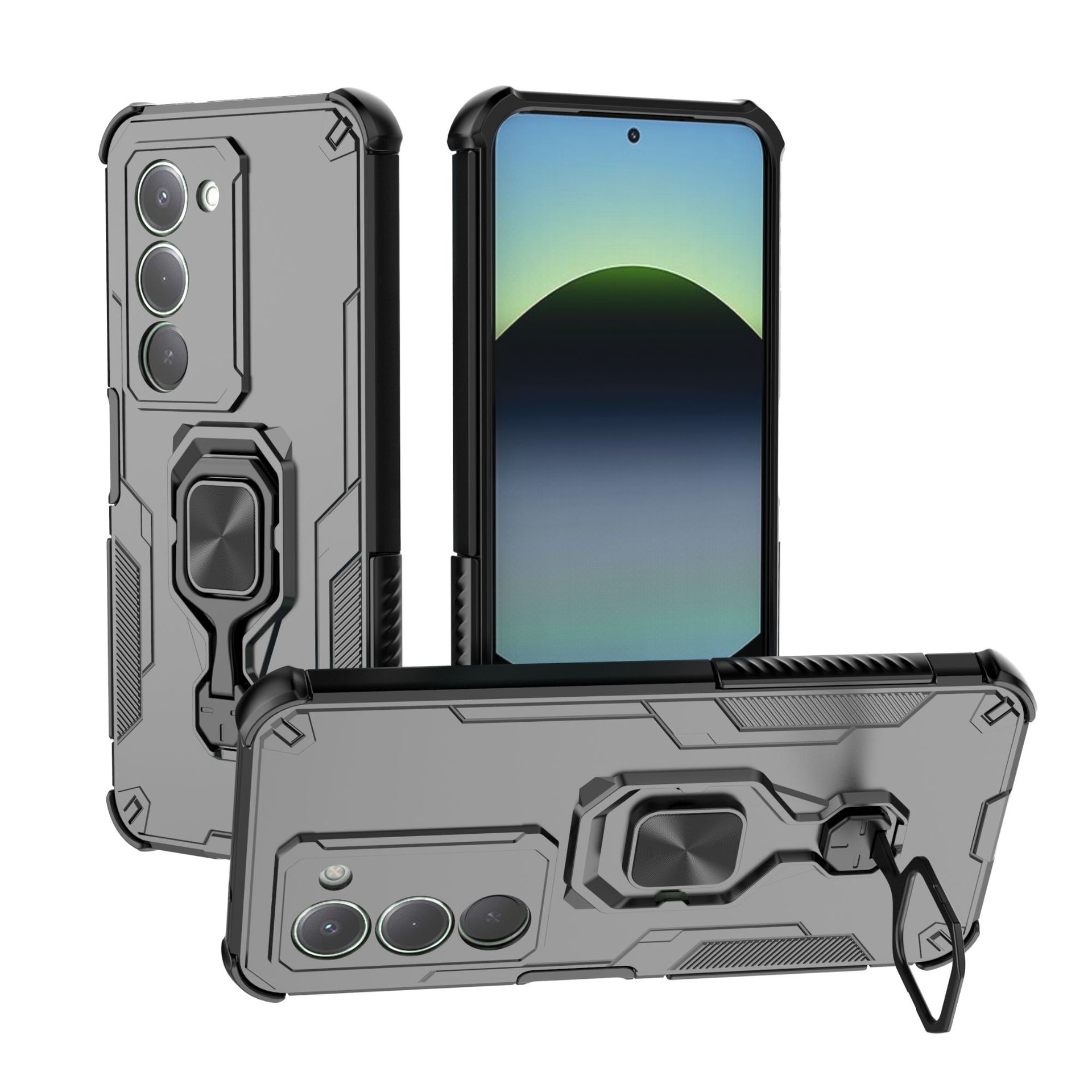 

Applicable to Redmi 15C 4G/5G Wukong multi-function ring mobile phone case Redmi 15 car magnetic protective case Redmi15C 4G GWB 171