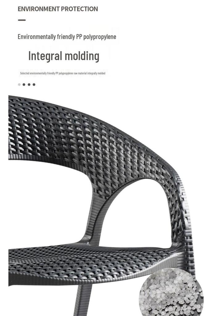 Modern Rattan-Style Stackable Outdoor Chair for Home, Balcony, or Courtyard Use