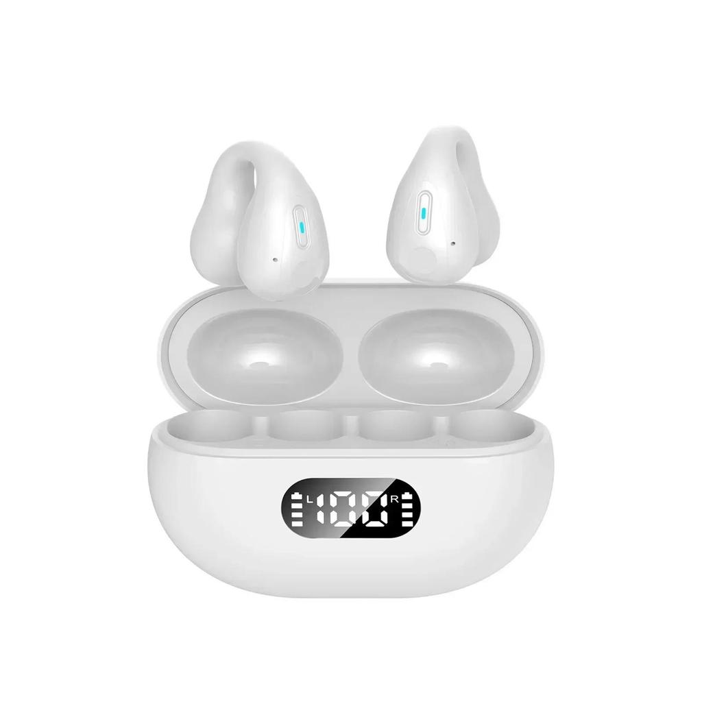 New Wireless Headphones Bluetooth 5.3 Bone Conduction Earphones Earclip Design Touch Control Led Earbuds Sports Headsets