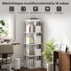 Bookshelf - HOMCOM - Rotating - 4 Levels - 16 Compartments - Particleboard - 39 X 39 X 128.3 Cm - White