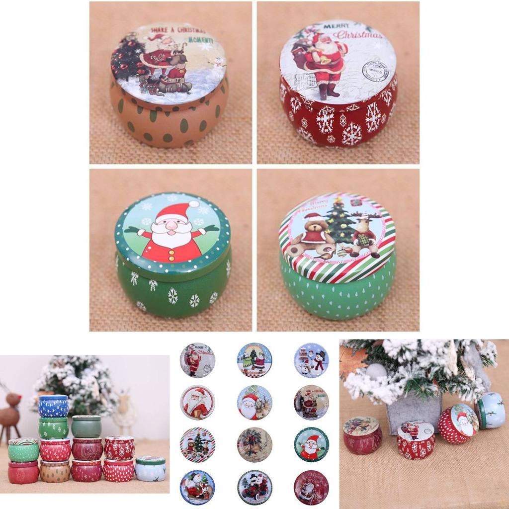 Kreative weihnachtliche dekorative eiserne Geschenkbox für Kinder mit süßen Leckereien und Süßigkeiten