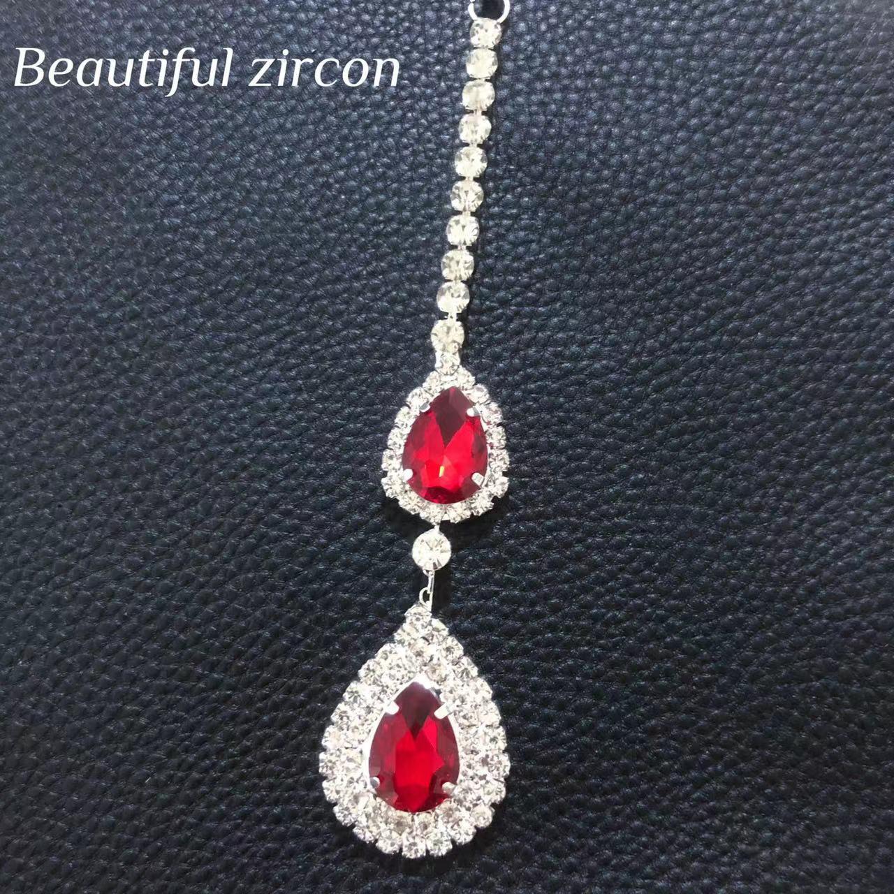 

Свадебная изысканная циркониевая хрустальная цепочка на лоб, богемное украшение для волос Gold