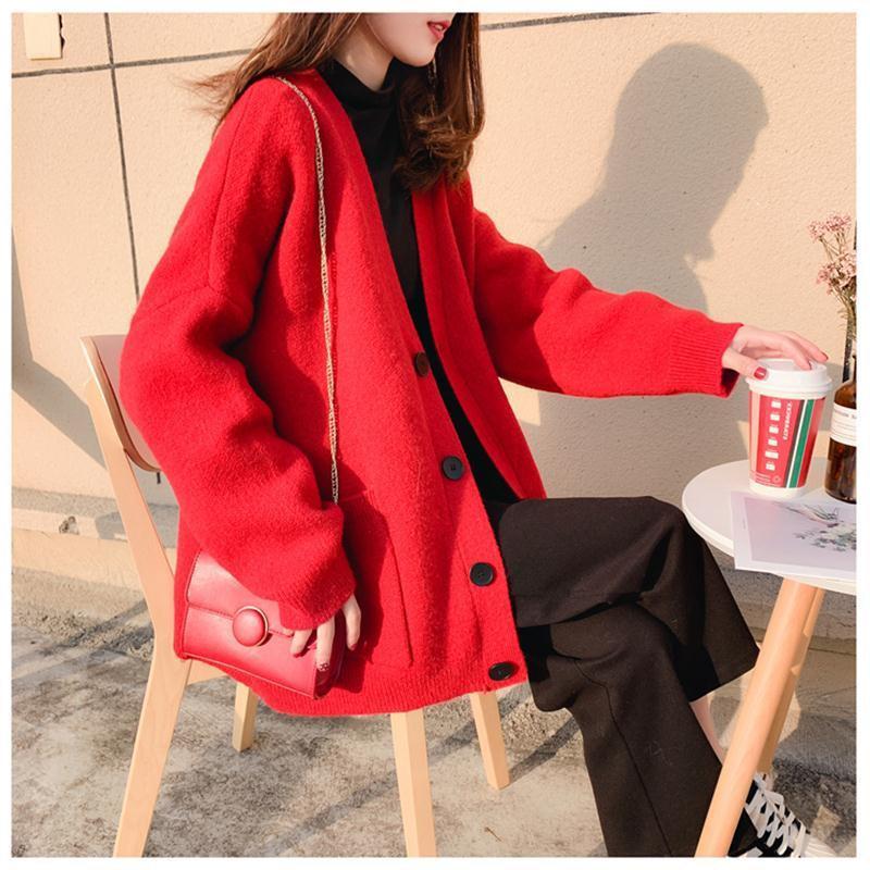 Women's Korean-Style Loose Knitted Cardigan - Early Spring Plus Size, Celebrity-Inspired