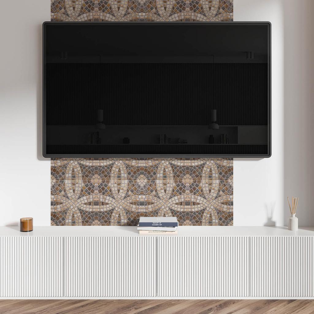 Package of Vinyl Tiles Easy Installation Mosaic Pattern Woven 6X60X30 Cm