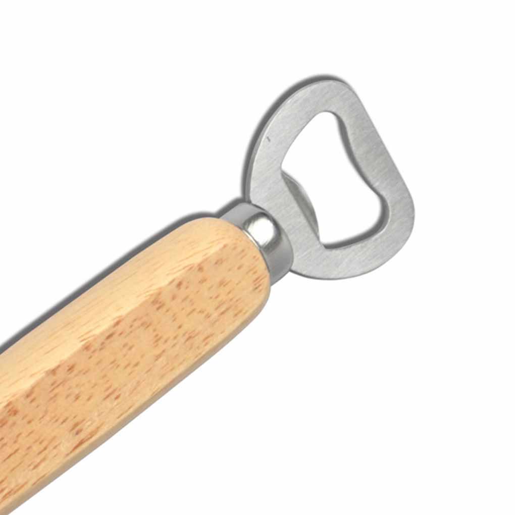 Wood Handle Stainless Bottle Opener Wine Beer Glass Cap Bottle Opener Kitchen Bar Tools