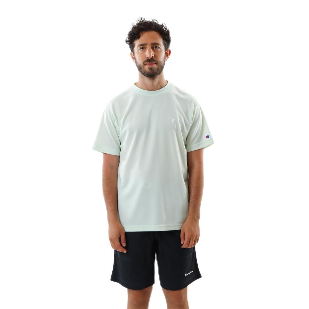 Champion Short Sleeve Crew Quick UV Water Script Men's T-Shirt, Neck, Drying, Protection, Repellent, Logo, Sportswear, C3-ZS312-425-M