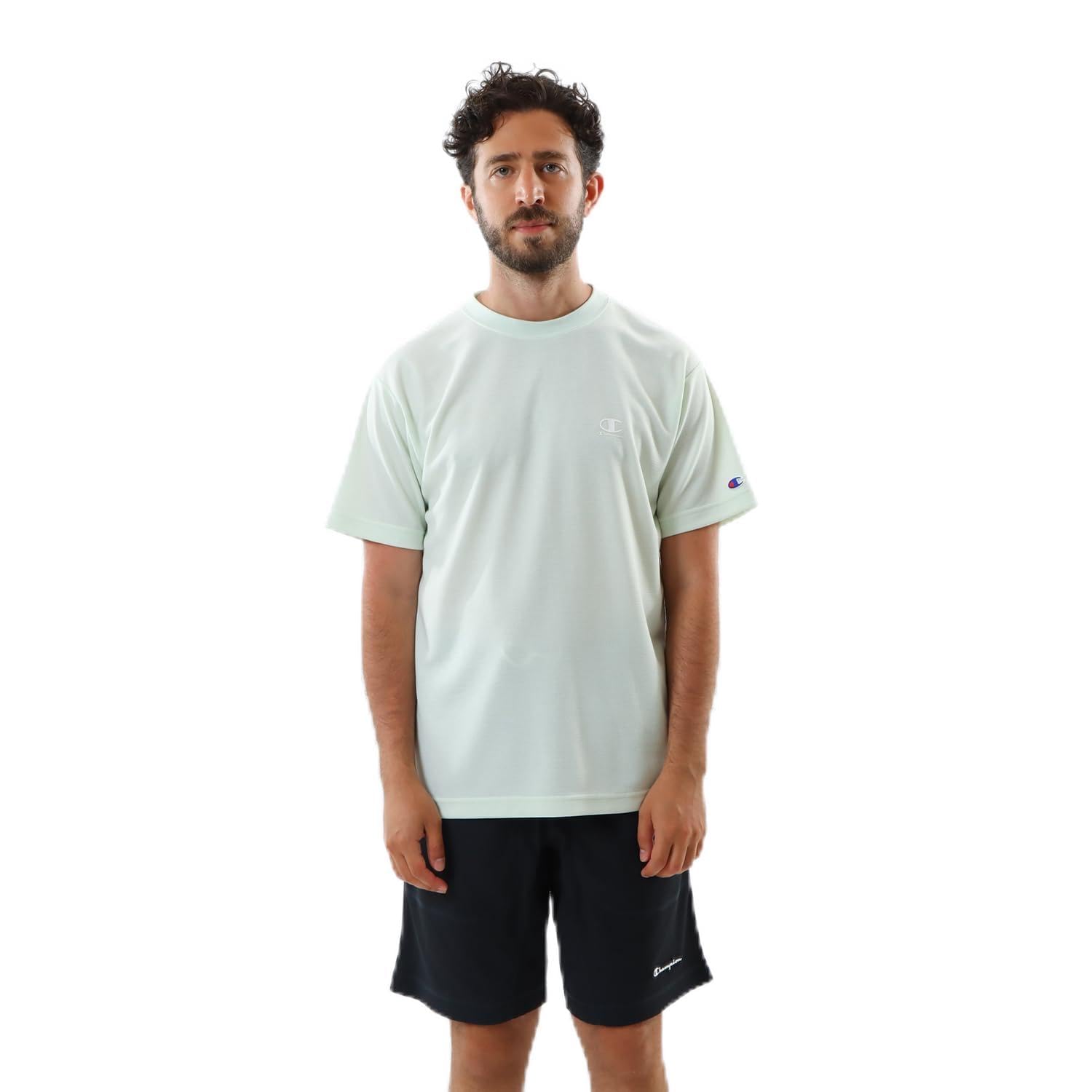 

Champion Short Sleeve Crew Quick UV Water Script Men s T-Shirt, Neck, Drying, Protection, Repellent, Logo, Sportswear, C3-ZS312-425-M
