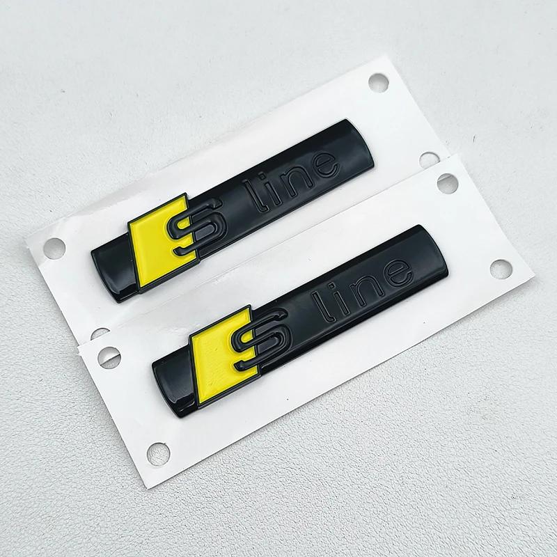 2pcs 3D ABS Sline Logo S Line Emblem Car Fender Badge For B A1 A2 A3 A4 A5 A6 A7 A8 Q2 Q5 Q7 Q3 TT S Line Sticker Accrssorie