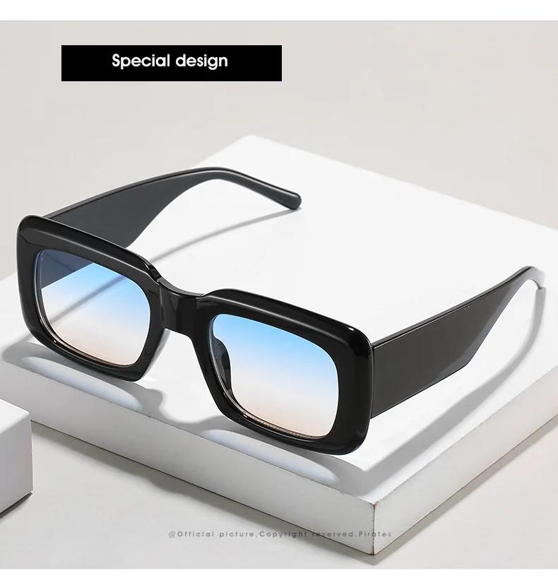  Retro Wide Leg Square Sunglasses for Women Black Sun Glasses Men Hip Hop Uv400 Eyewear Female Sahdes