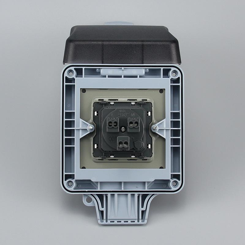 Israel Standard IP66 Waterproof Outdoor Socket, 3-Hole Double 86 Type & 146 Type Plug, Surface-Mounted Rainproof Socket