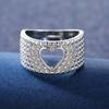 Autumn Exquisite Heart Zircon Copper Ladies Ring Fashion Accessory