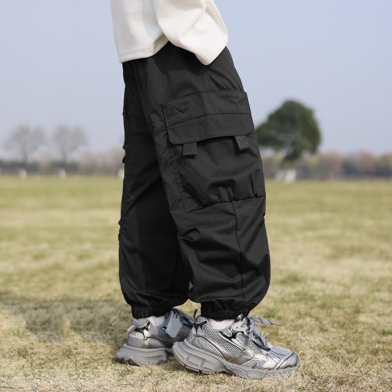 

Модные детские брюки, брюки для мальчиков, весна и осень, новые водонепроницаемые брюки для детей среднего и большого возраста, подростковые свободные брюки для спешки 170 [Recommended 155-165 height within 47.5kg]