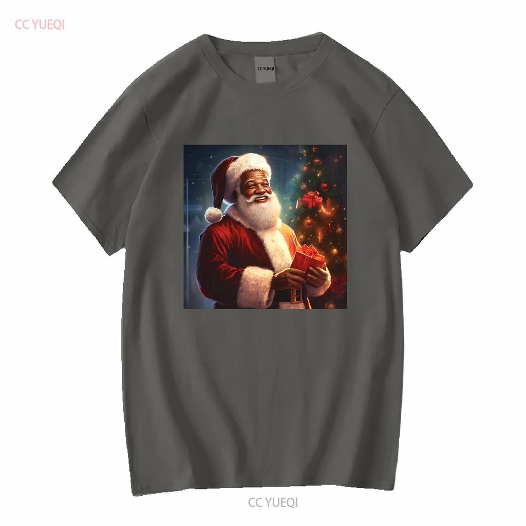 Vintage Black Santa Claus Illustration T Shirt Soft Cotton Quality Print Stylish Fit Design African American Vintage Washed