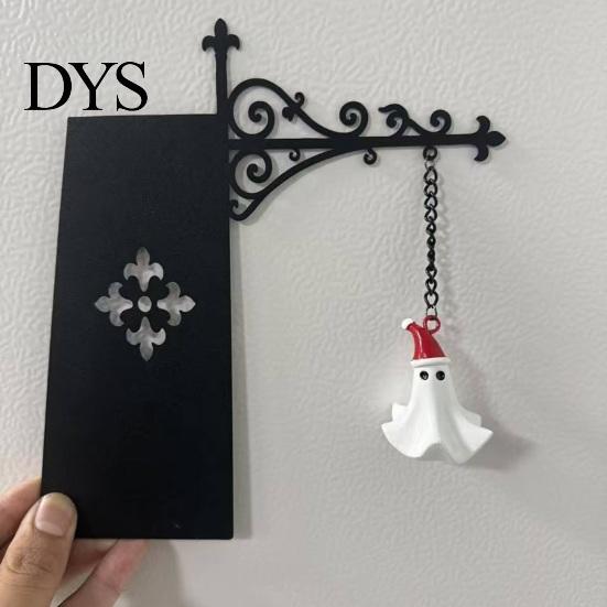 Gothic Style Wall Hanging Decorative Ghost Pendant, Iron Bracket Bookshelf Decor, Halloween And Christmas Decoration for Indoor Outdoor Home