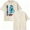 Washed Vintage Britney Spears Oops I Did It Again Graphic T Shirts Men Women Casual Oversized Short Sleeve Tshirts Streetwear