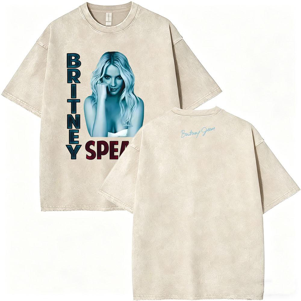 Washed Vintage Britney Spears Oops I Did It Again Graphic T Shirts Men Women Casual Oversized Short Sleeve Tshirts Streetwear