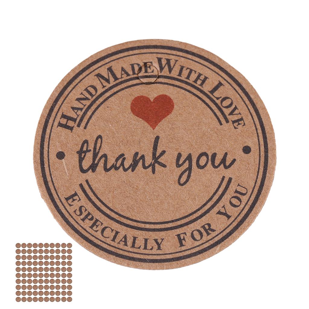 100pcs Brown Handmade Hang Label Wedding Favor Gift Dessert Tags Jewelry Price Tag #2