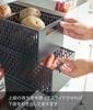 Yamazaki Vegetable Storage x D32 x Sliding Root Vegetable Vegetable Compartment 5021 Tower, Black, Approx. W15.3 H12.2cm, Stackable, Drawer, Storage,