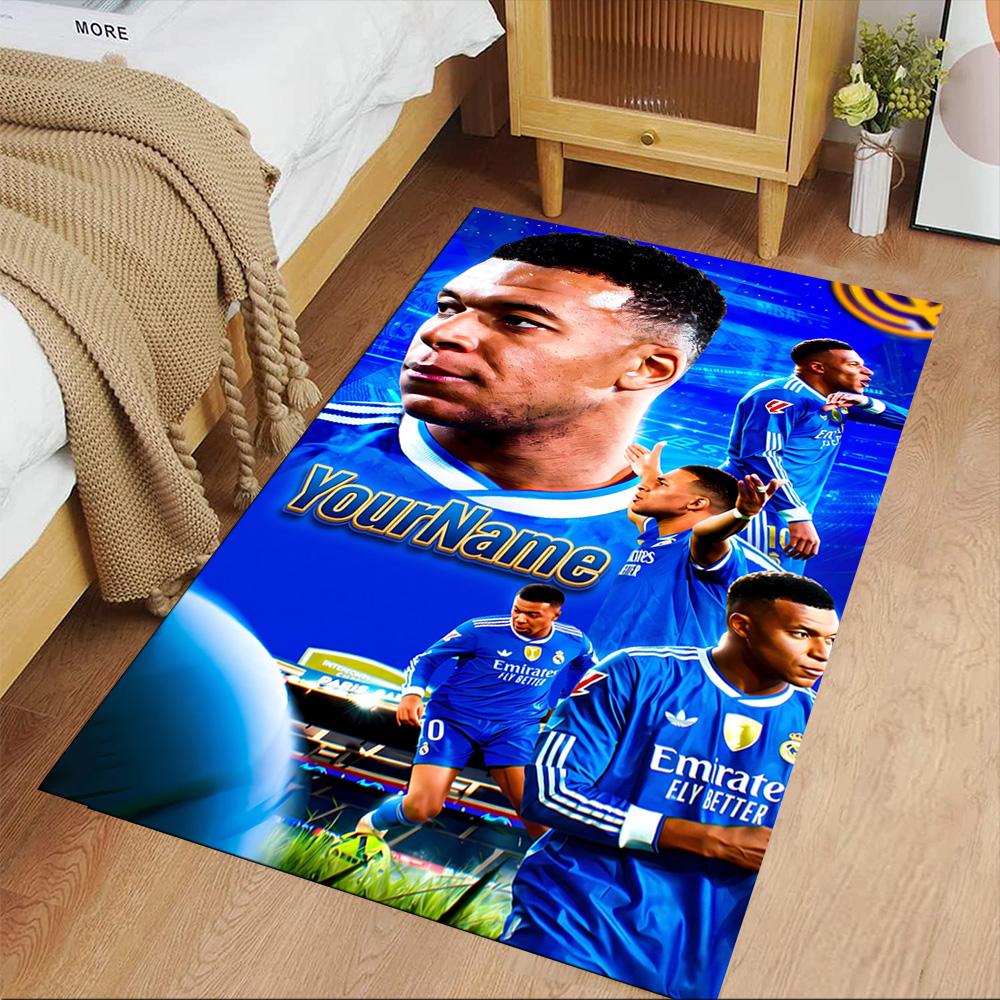 Mbappe Personalized Name Carpet Design for Study Room Foyer Entryway Kitchen Anti-slip Rug Decorate Offices