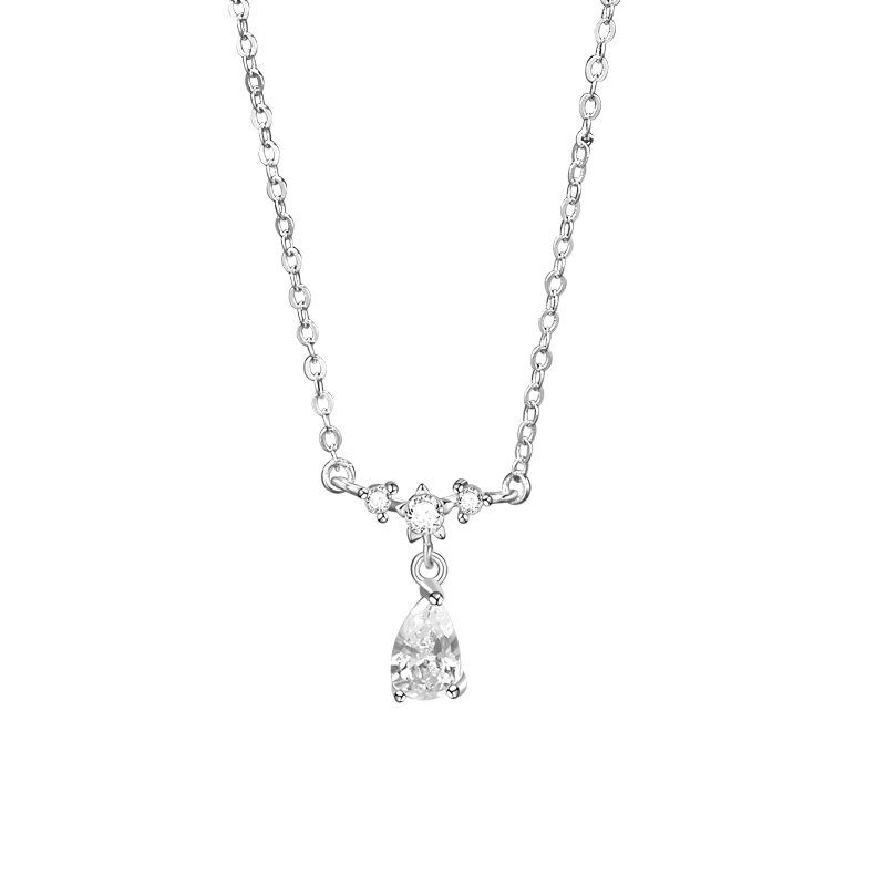 Water Drop Necklace Women'S Light Luxury Sweater Collarbone Chain Simple Niche Design Trendy Item Decoration Premium