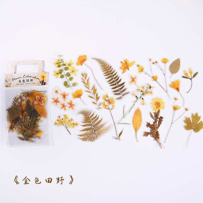 40pcs/pack Fresh Flowers Stickers Transparent Diary Scrapbooking Labels Planner Stickers Decorative Journal Stationery Stickers