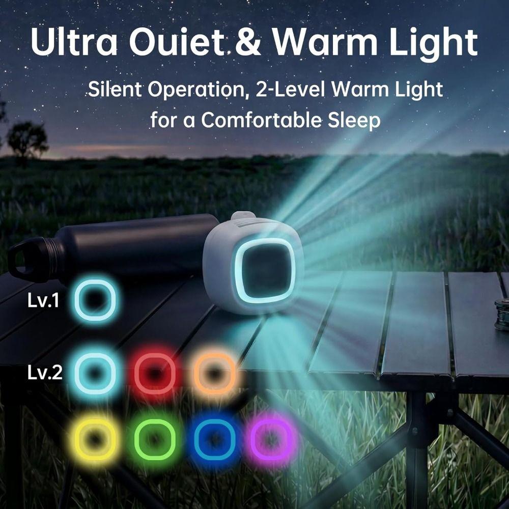 With Light Silent Mini Bladeless Electric Fan 3 Speeds Clip-on Fan New Air Cooler