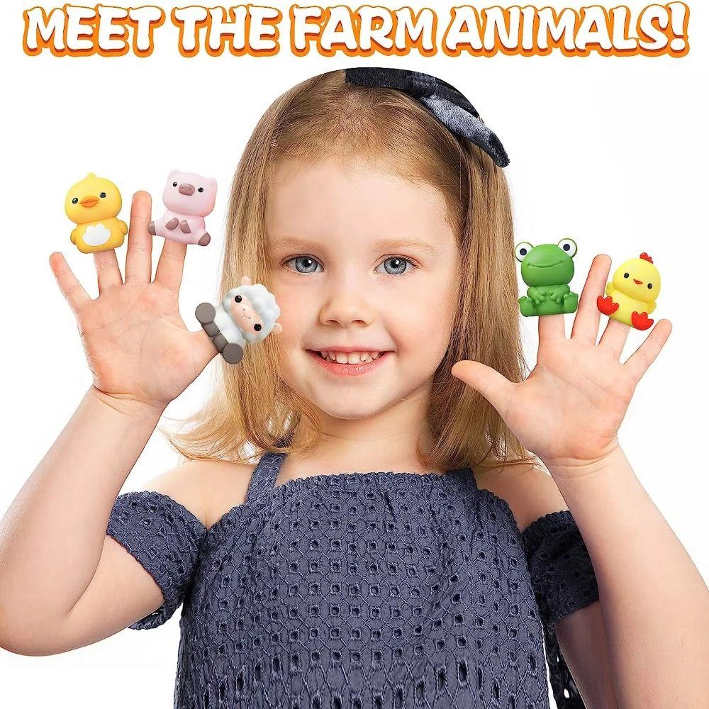Early Education Animal Finger Puppets Color Sorting Toddler Learning Toys  Peekaboo Game