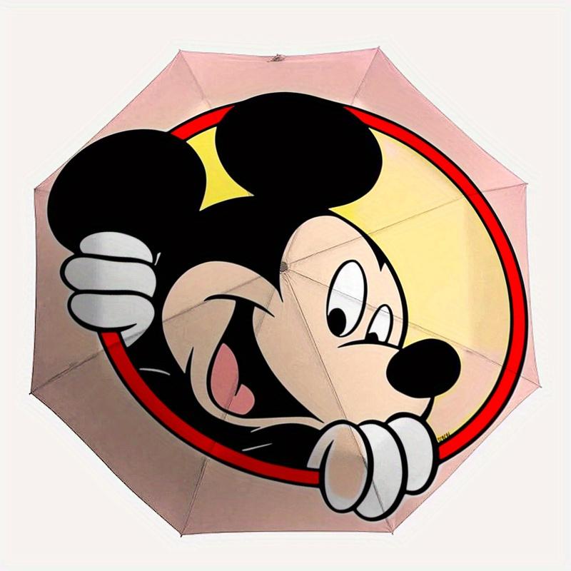 Mickey Mouse,Cartoon Character Automatic Umbrella - Tri-fold Portable Umbrella, Best Holiday Gift for Men and Women, Durable Iron Frame, Pla