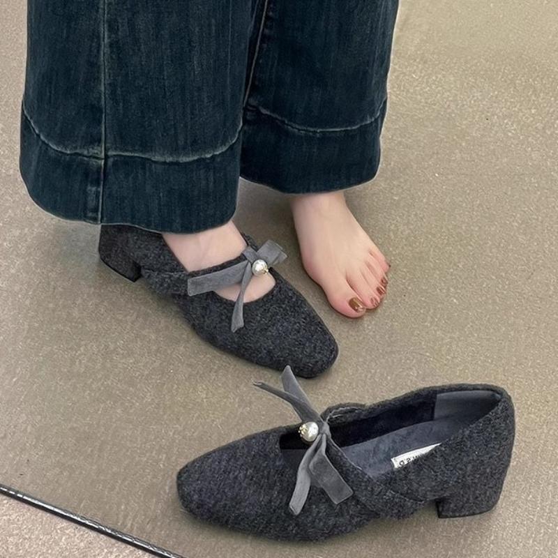 2025 Shallow Mouth Square Toe Women Autumn Casual Female Sneaker Bow-Knot Shoes Elegant Flats Modis Fall Butterfly New on Heels