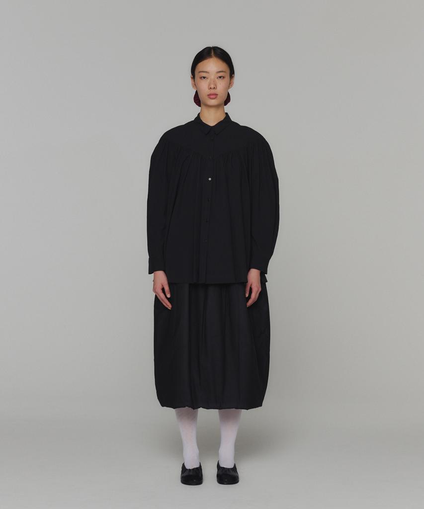Amomento Sheer Padded Balloon Dress_Black