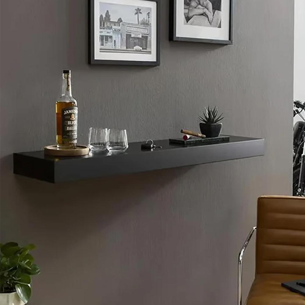 Wooden Magic Flap Shelf with Secret Compartment Concealed Floating Shelf Wall-Mounted Storage Rack for Home Decor giallo
