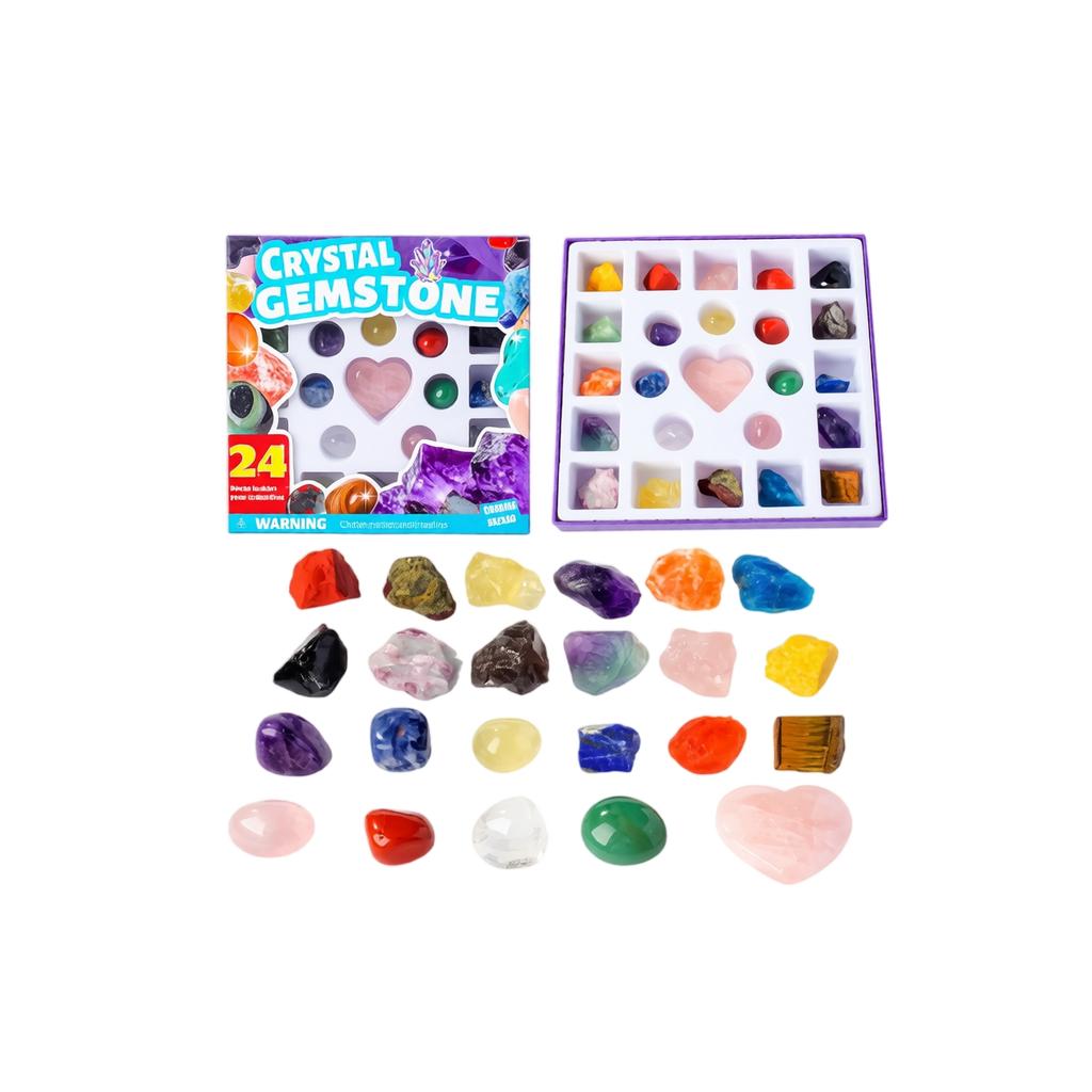 3D Christmas Advent Calendar Days Gemstone Surprise Box for Kids and Adults