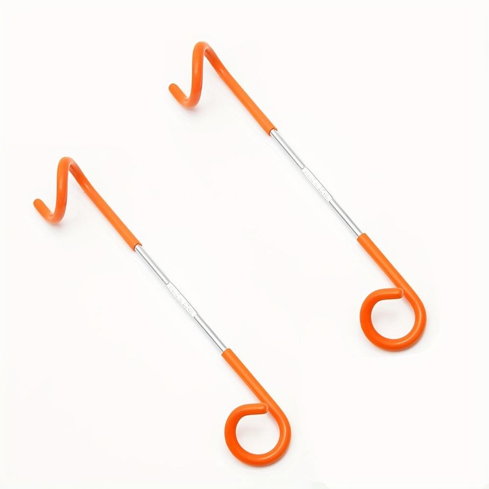 2pcs Outdoor Camping Tent Light Hook Pig Tail Type S-shaped Bidirectional Stainless Steel Light Holder Hook Clothes Hanging Bag