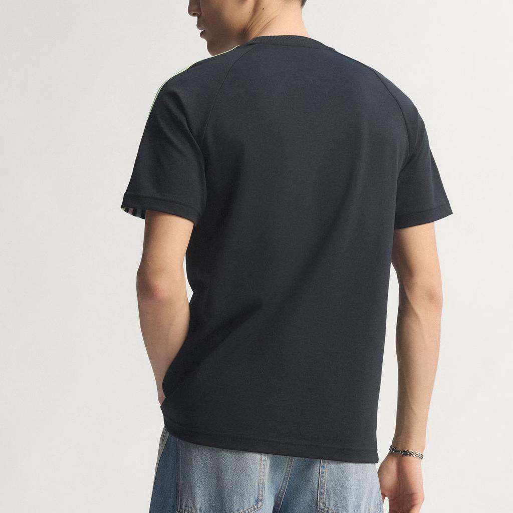 adidas Originals Japan Retro Football Casual Culture Slim Fit Knitted Striped Short Sleeve T-Shirt Men Tops KA1521