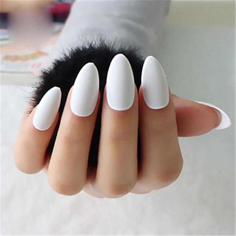 Knstliche Ngel, matt, sinnlich, gefrostet, knstlicher Nagel, kurze,  spitze Stiletto-Ngel, vollstndige Abdeckung, reine Farbe fr Nagelkunst  gnstig kaufen  Preis, kostenloser Versand, echte Bewertungen mit Fotos   Joom
