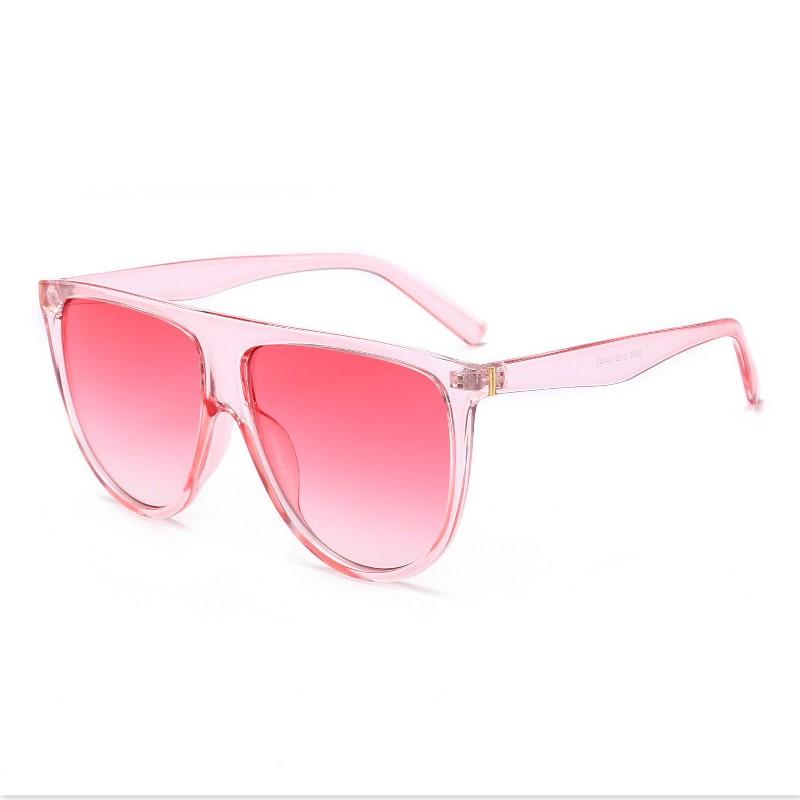 

Luxury Sunglasses Lady Retro Vintage Flat Top Oversized Space Sunglasses Pilot Brand Designer Big Black Shadow for Women UV400 1 pcs розовый