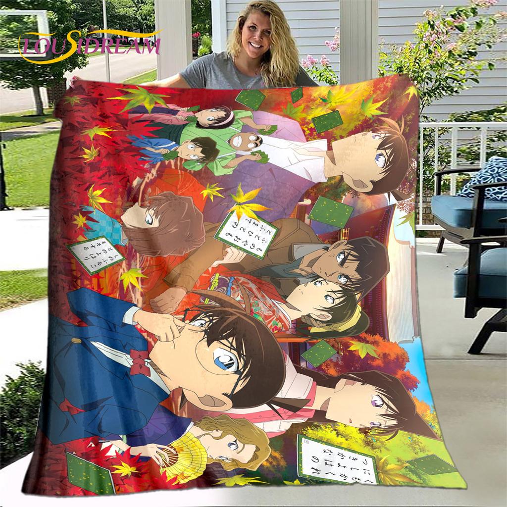 Anime Detective Conan Cartoon Soft Plush Blanket,Flannel Blanket Throw Blanket for Living Room Bedroom Bed Sofa Picnic Cover 3D